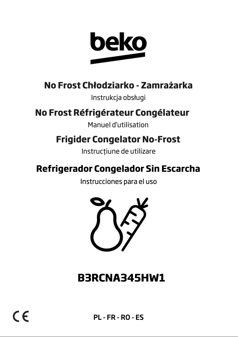 Image de la première page du manuel de l'appareil B3RCNA345HW