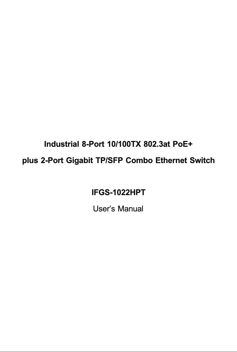 Page 1 de la notice Manuel utilisateur Planet IFGS-1022HPT