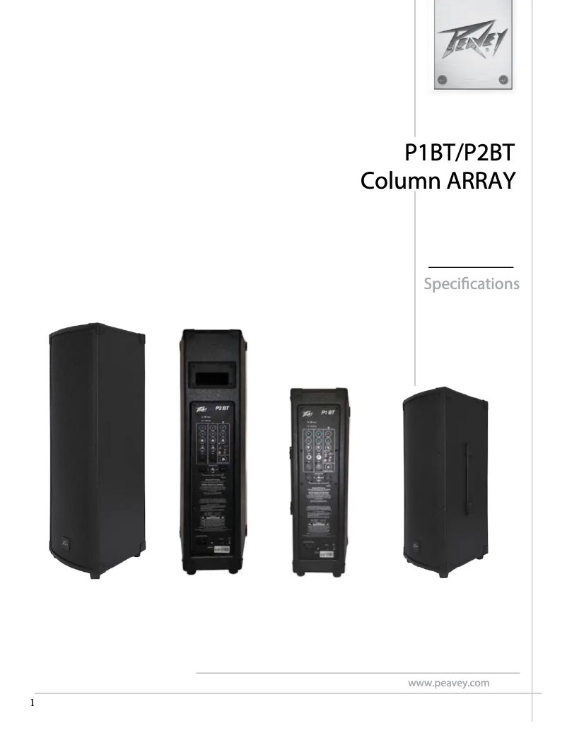 Page n°1 - Manuel utilisateur Peavey P1 BT