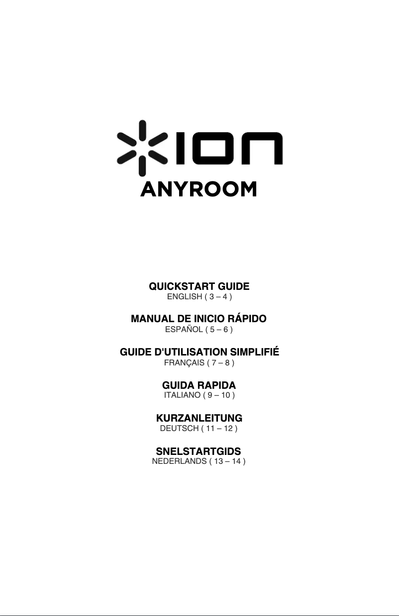 Page n°1 - Manuel utilisateur ION Anyroom