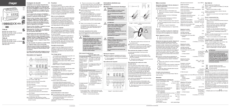 Page n°1 - Manuel utilisateur Hager TYA610A
