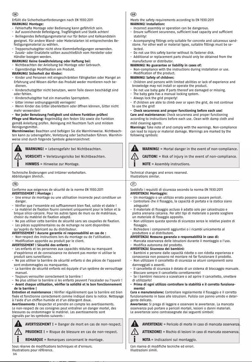 Page n°1 - Instructions / montage Abus JC9210 TIM