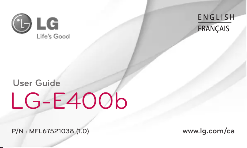 Image de la première page du manuel de l'appareil E400