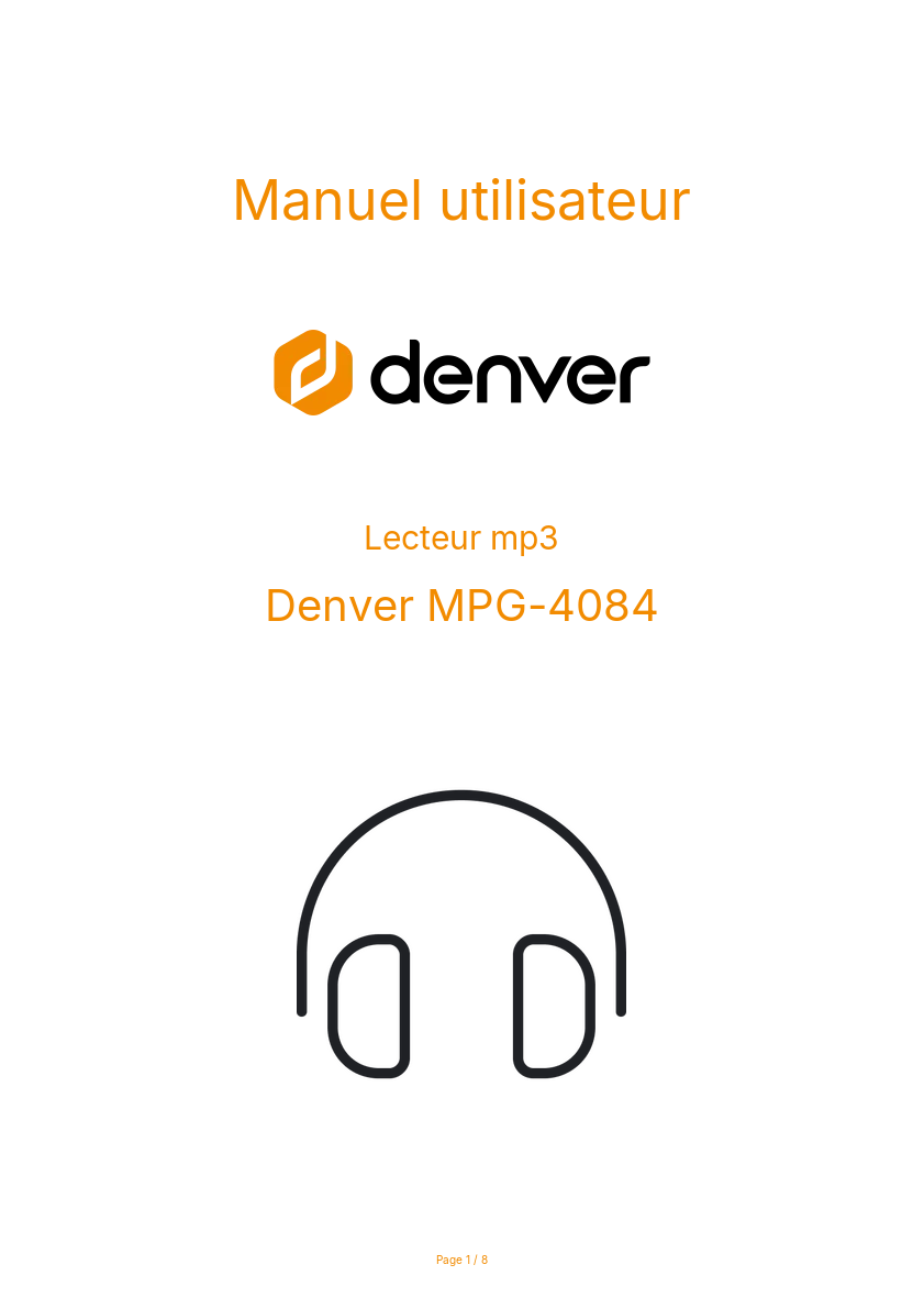 Page n°1 - Manuel utilisateur Denver MPG-4084