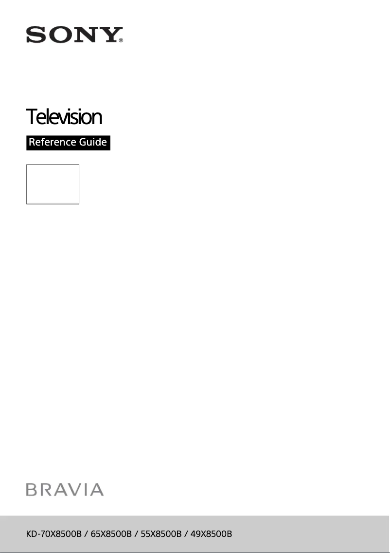 Page n°1 - Manuel utilisateur Sony Bravia KD-65X8500B