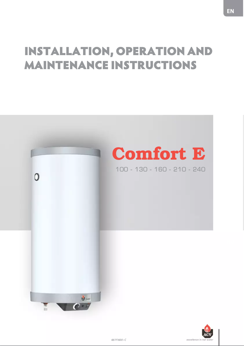 Page 1 de la notice Manuel utilisateur ACV Comfort E 130