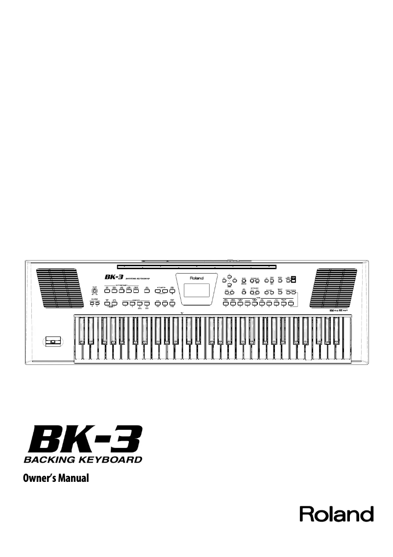 Page n°1 - Manuel utilisateur Roland BK-3-BK