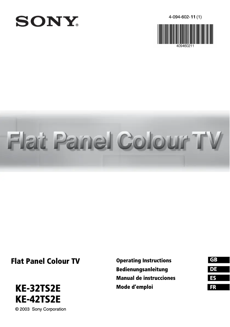 Page 1 de la notice Mode d'emploi Sony KE-42TS2E