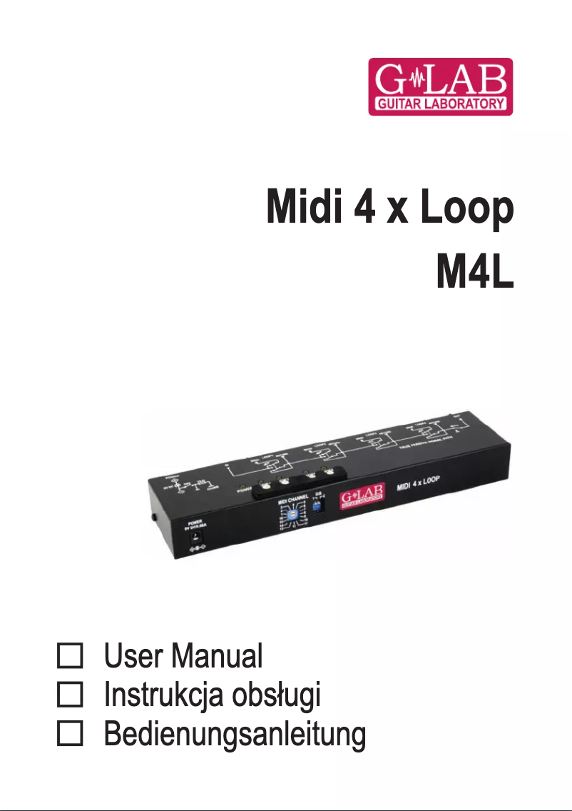 Page n°1 - Manuel utilisateur G-LAB MIDI 4x Loop