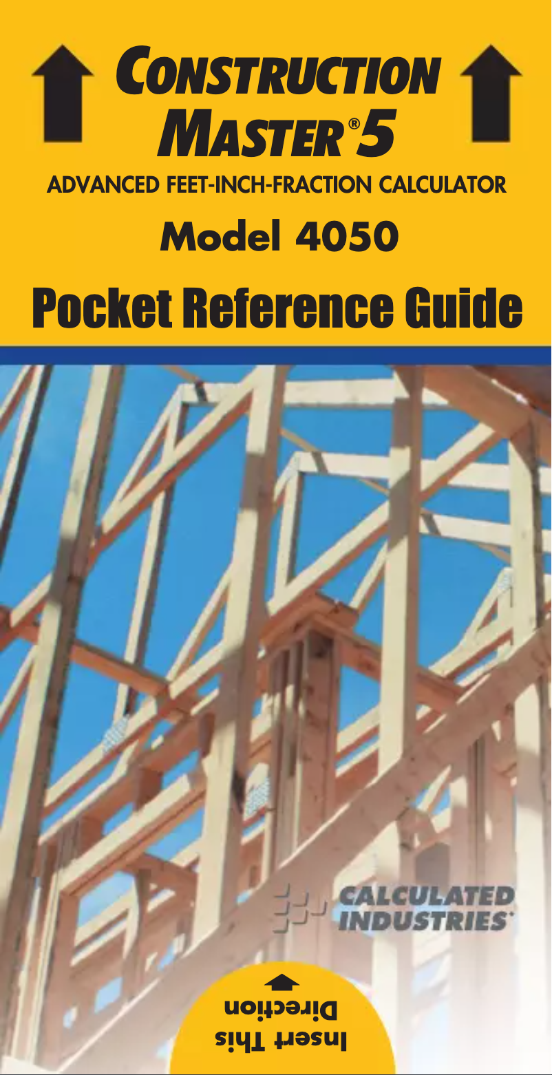 Page 1 de la notice Manuel utilisateur Calculated Industries Construction Master 5 4050