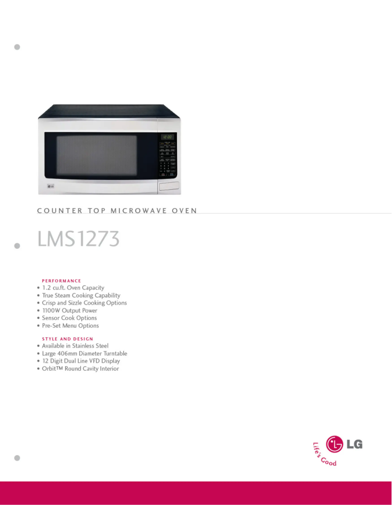 First page image of the manual for LMS1273SS