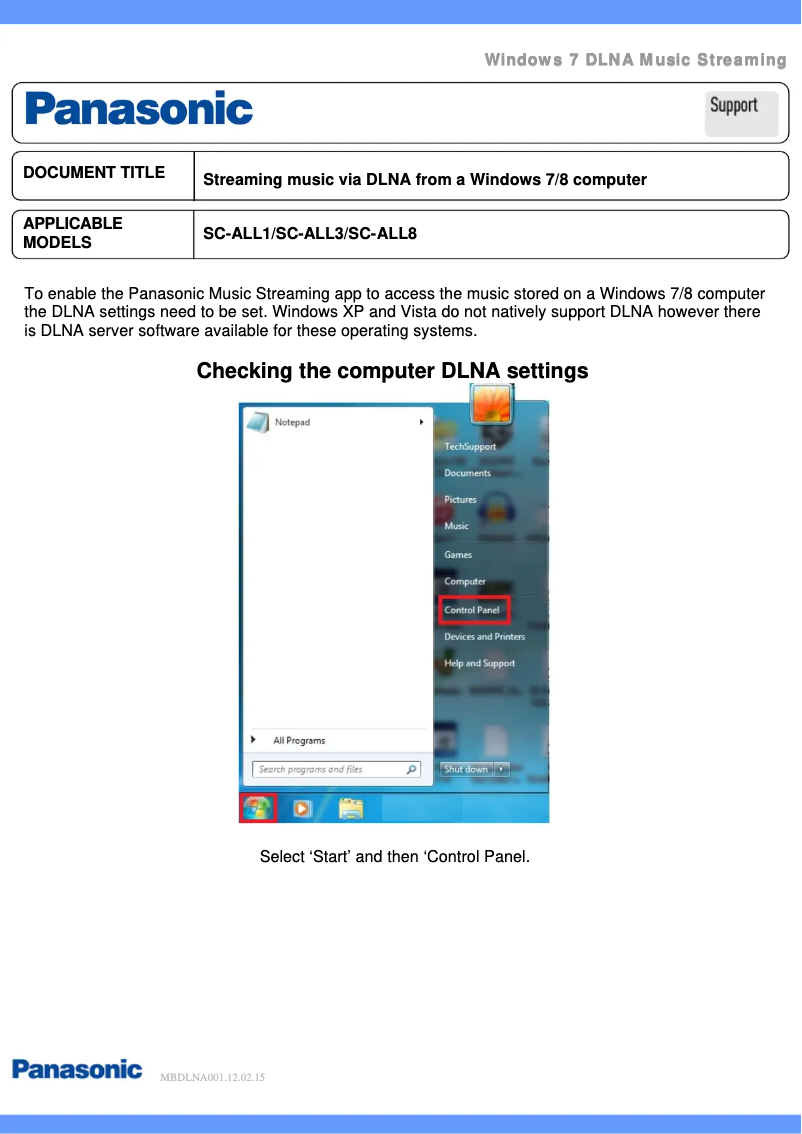 Page 1 de la notice FAQ Panasonic SC-ALL8