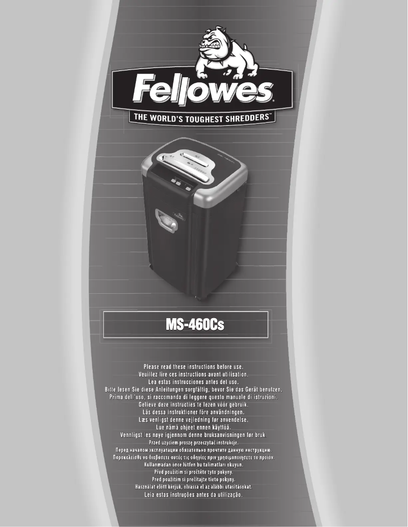 Page 1 de la notice Manuel utilisateur Fellowes MicroShred MS-460Cs