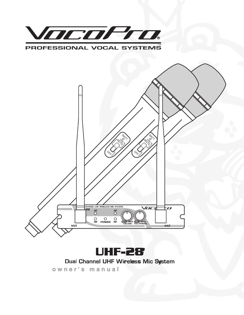 Page n°1 - Manuel utilisateur Vocopro UHF-28