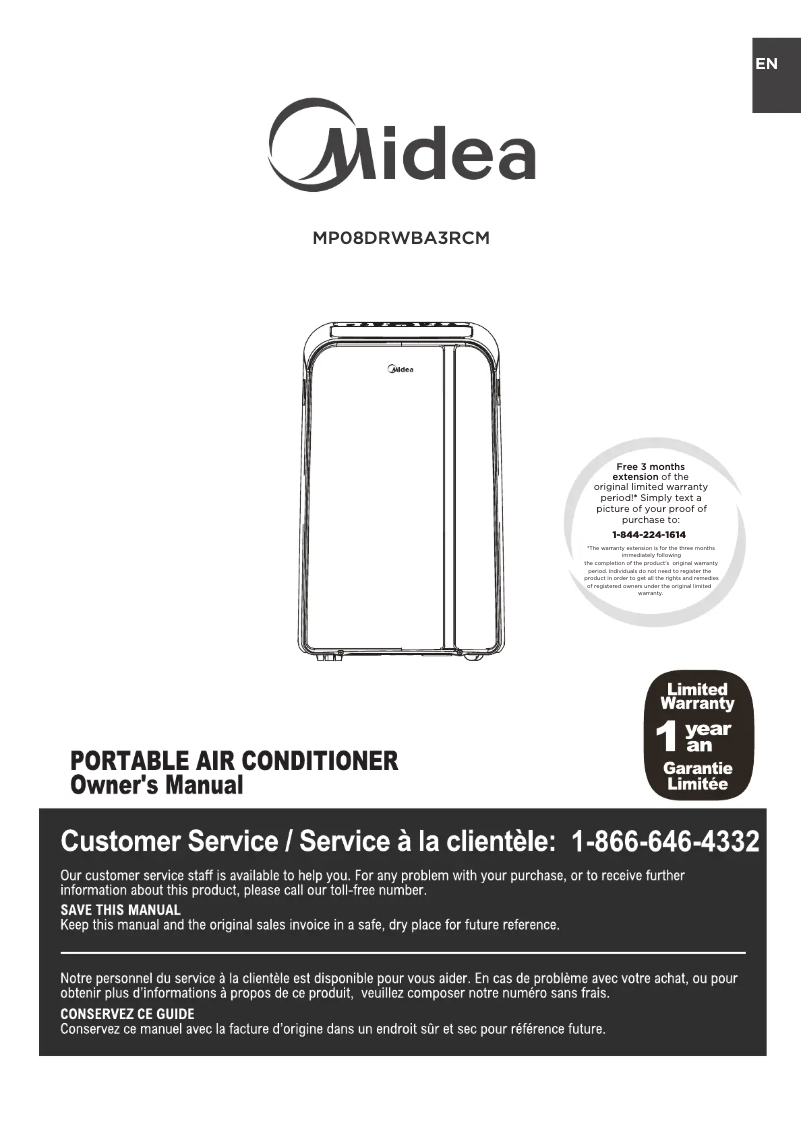 Image de la première page du manuel de l'appareil MP08DRWBA3RCM