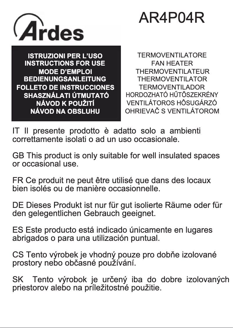 Página 1 del manual Manual de instrucciones Ardes AR4P04R