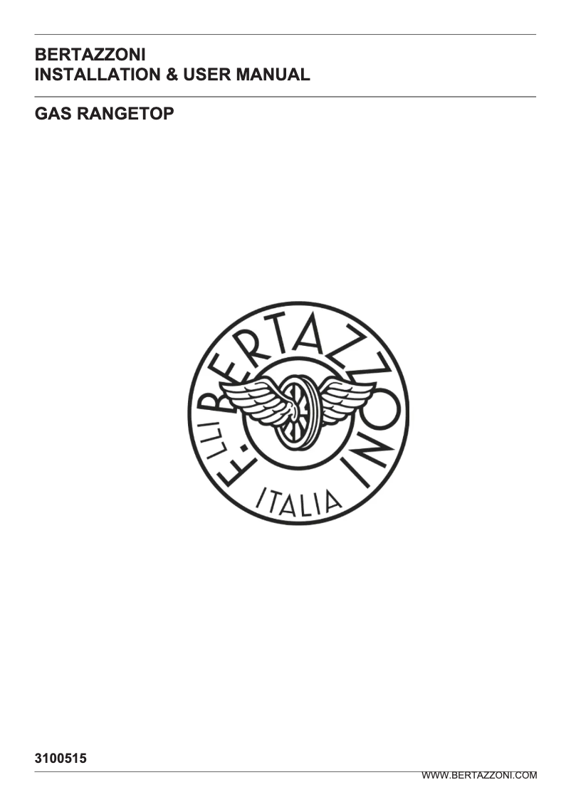 Page 1 de la notice Guide d'installation Bertazzoni PROF366RTBXT