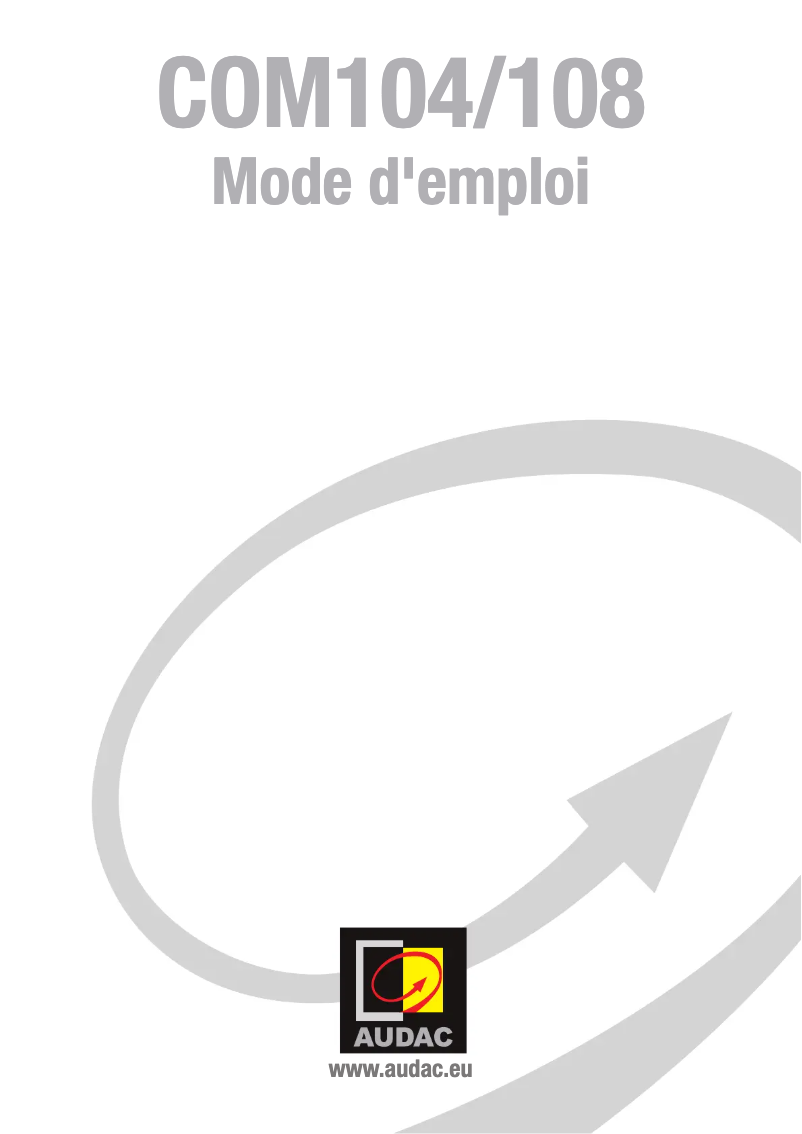 Page n°1 - Manuel utilisateur Audac COM104
