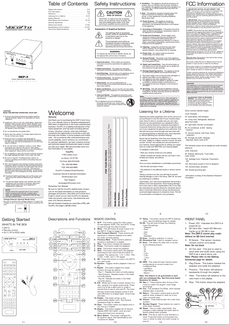 Image de la première page du manuel de l'appareil DKP-3