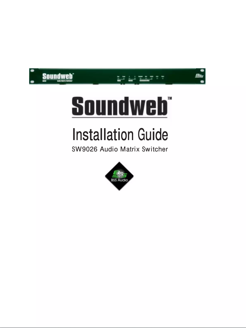 Page 1 de la notice Manuel utilisateur BSS Audio Soundweb SW9026