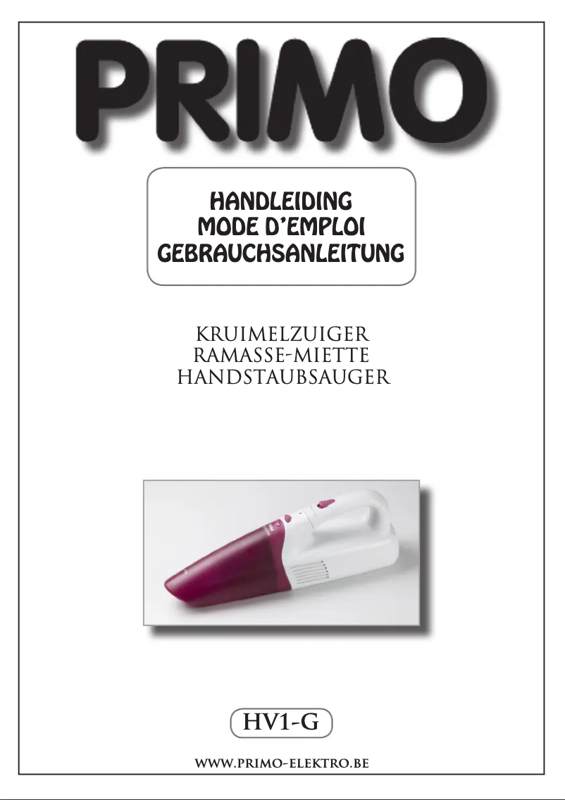 Page n°1 - Manuel utilisateur Primo HV1