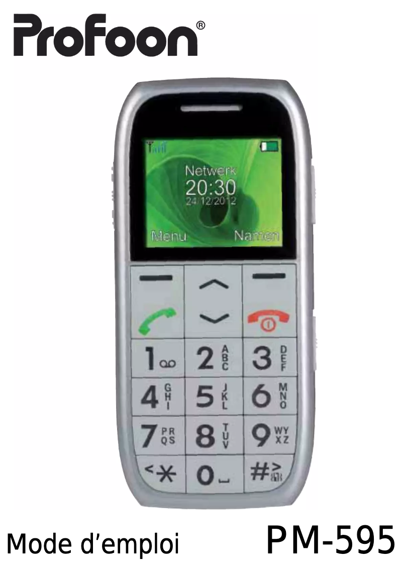 Image de la première page du manuel de l'appareil PM-595