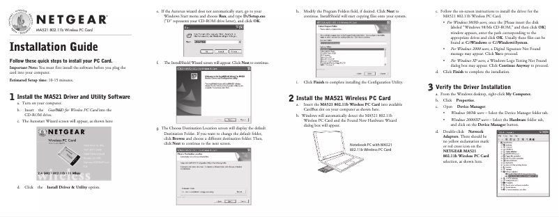 Image de la première page du manuel de l'appareil MA521