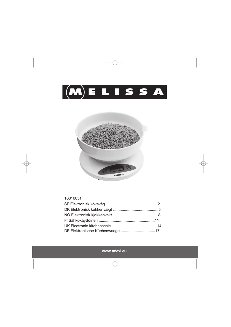 Page 1 de la notice Manuel utilisateur Melissa 16310051