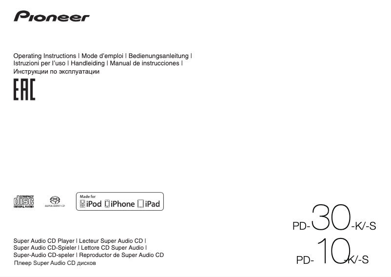 Página 1 del manual Manual de usuario Pioneer PD-10-K