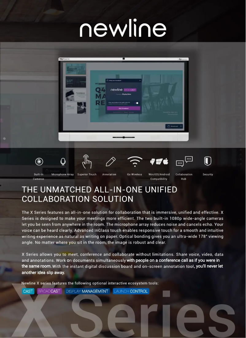 Page n°1 - Fiche technique Newline TruTouch X8