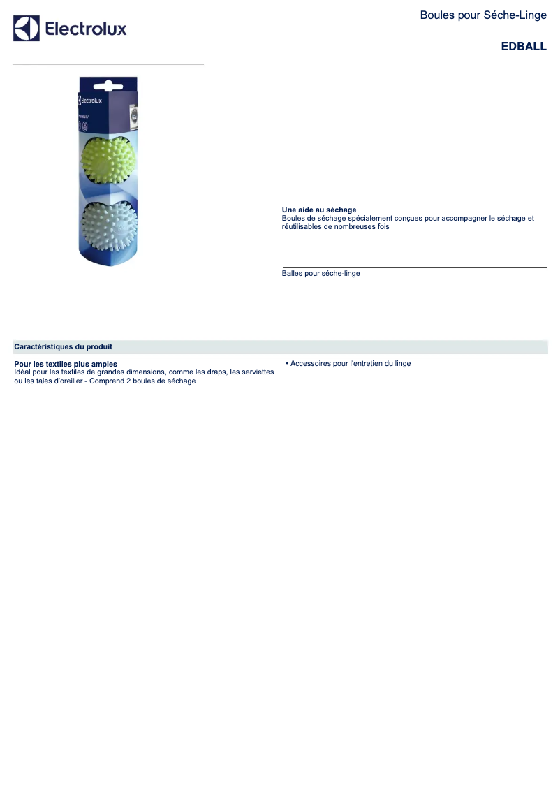 Page n°1 - Manuel utilisateur AEG EDBALL
