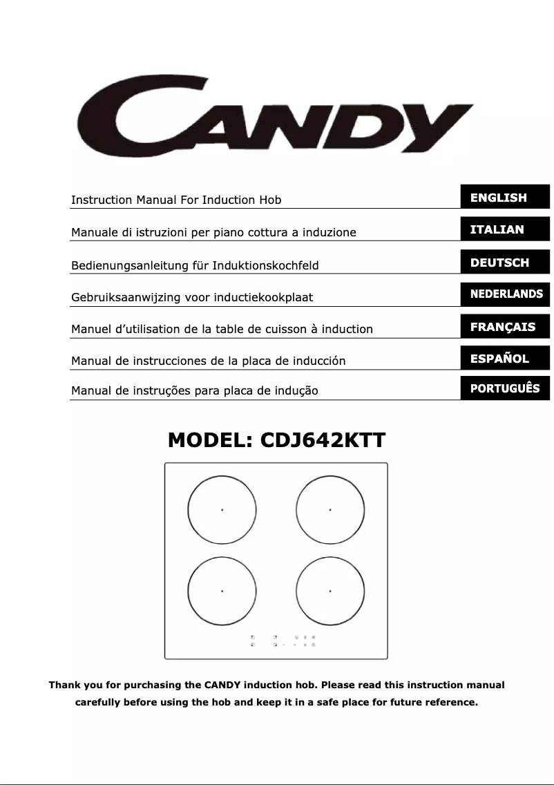 Page n°1 - Manuel utilisateur Candy CDJ642KTT
