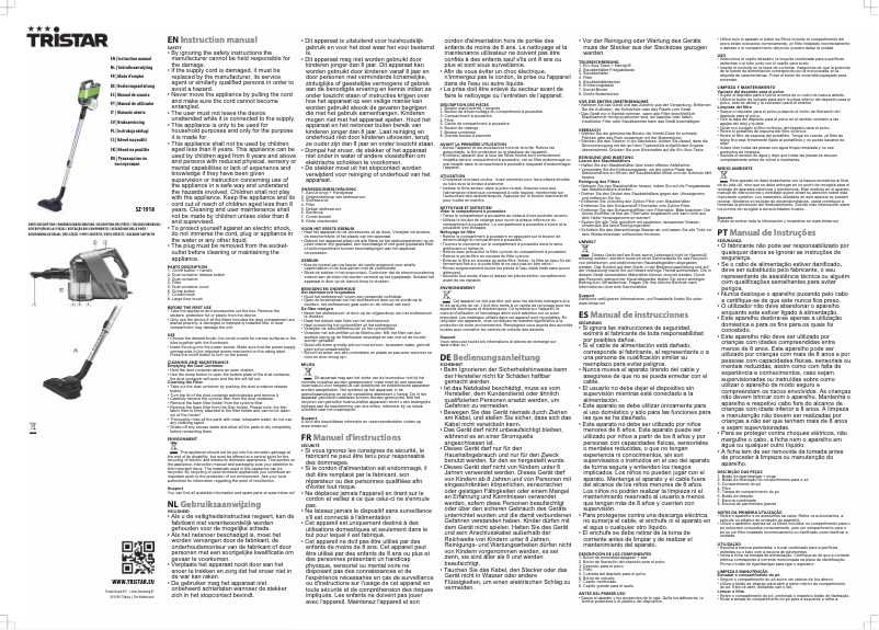 Page 1 de la notice Manuel utilisateur TriStar SZ-1918