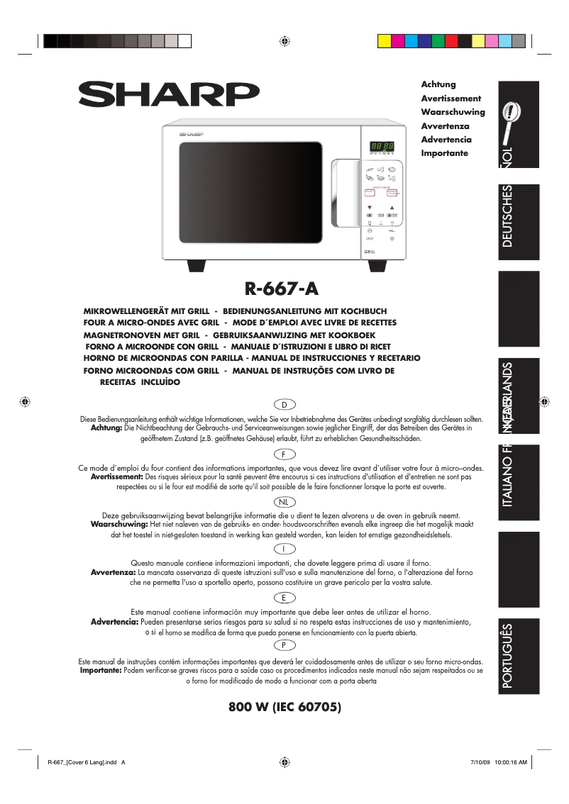 Page 1 de la notice Manuel utilisateur Sharp R667WA