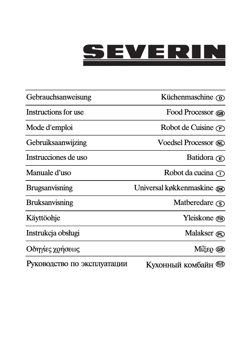 Page n°1 - Manuel utilisateur Severin KM 3882