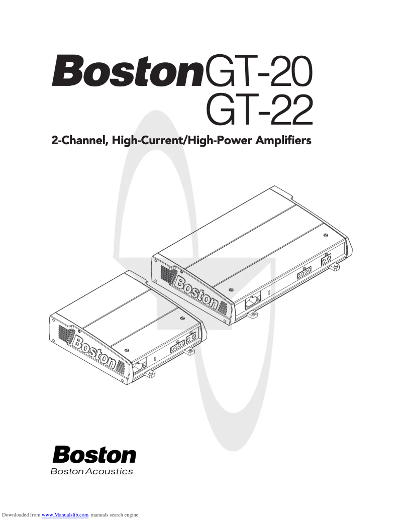 Page 1 de la notice Manuel utilisateur Boston Acoustics GT 22
