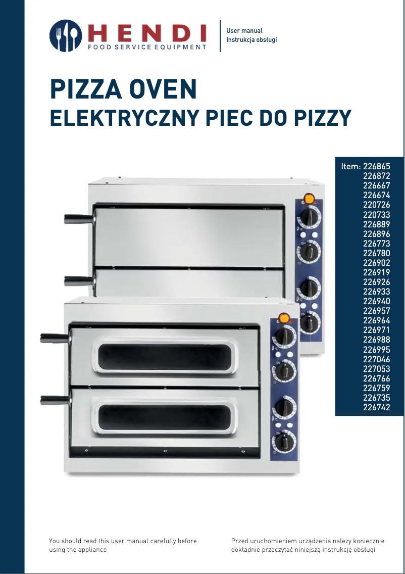 Page n°1 - Fiche technique Hendi 226995