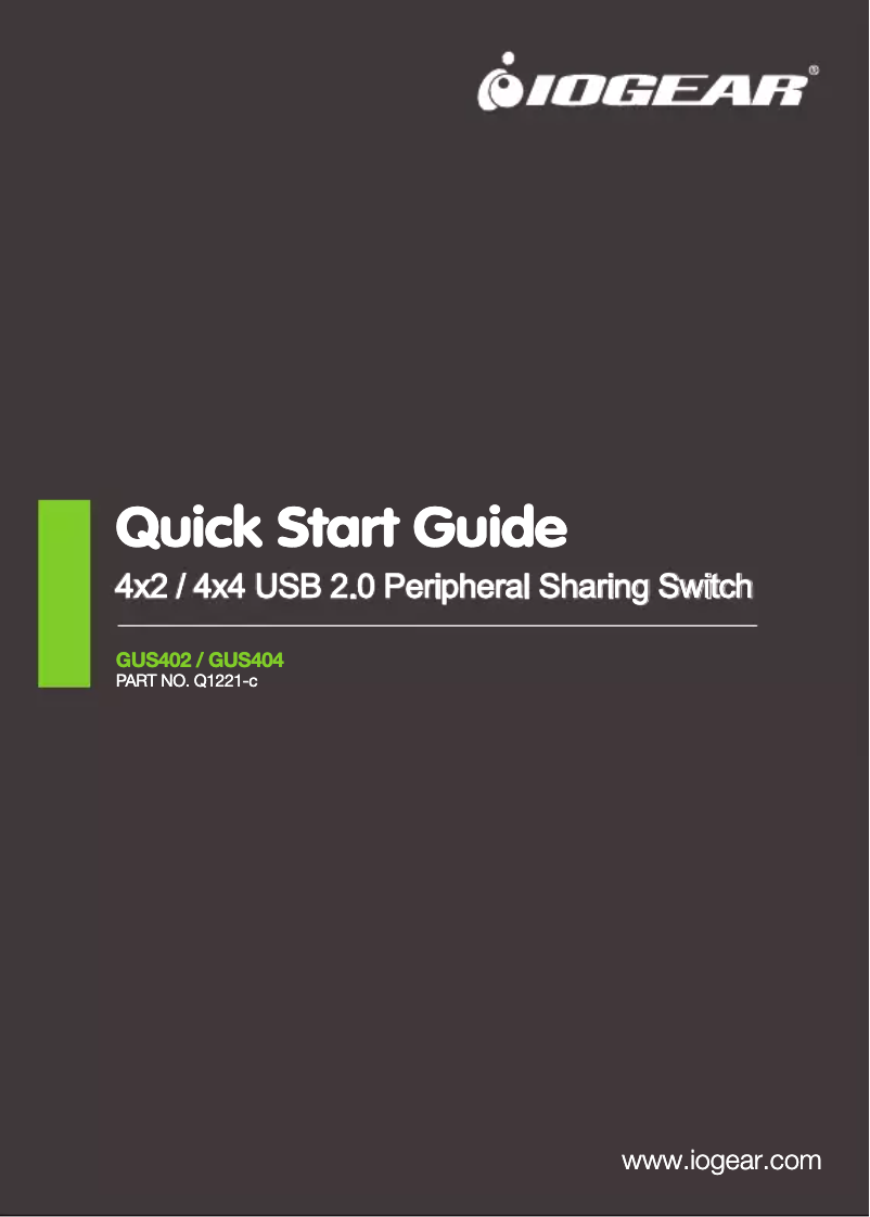 Page n°1 - Guide de démarrage rapide iogear GUS404