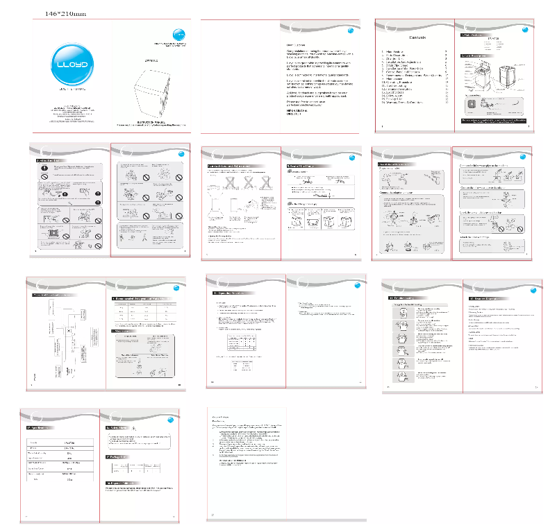Page n°1 - Manuel utilisateur Lloyd LWMT80