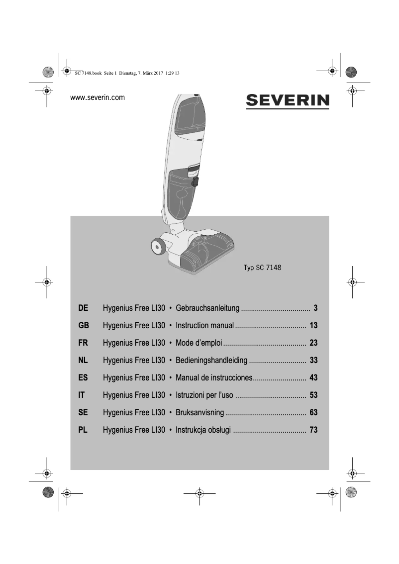 Image de la première page du manuel de l'appareil SC 7148