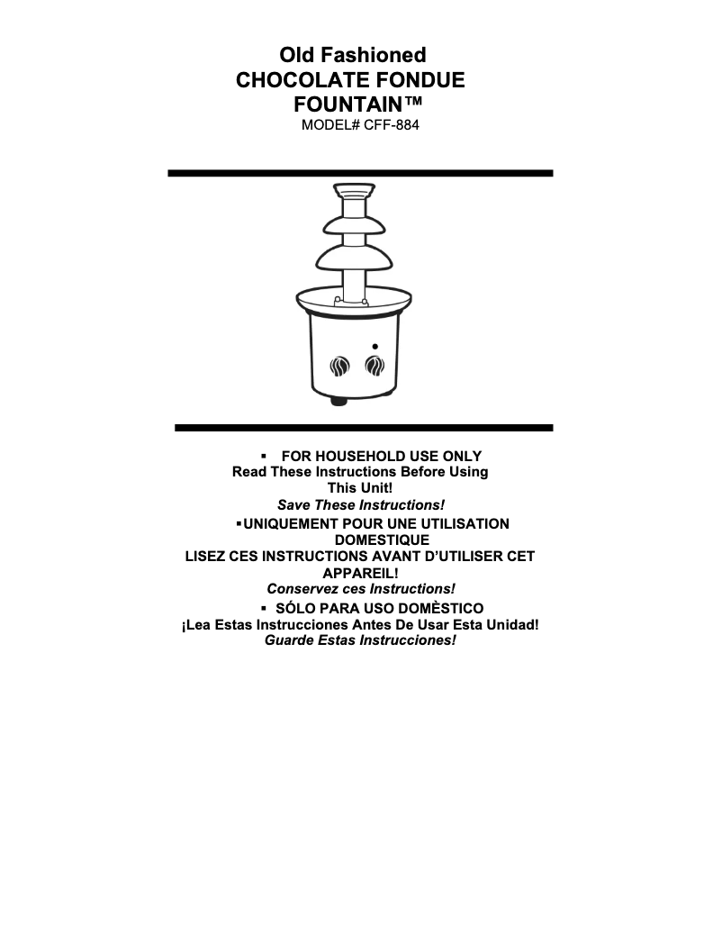 Image de la première page du manuel de l'appareil CFF-884