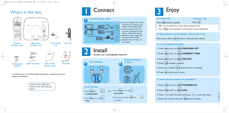 Página 1 del manual Guía de inicio rápido Philips CD2354S