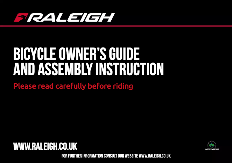 Page 1 de la notice Manuel utilisateur Raleigh Mustang Elite