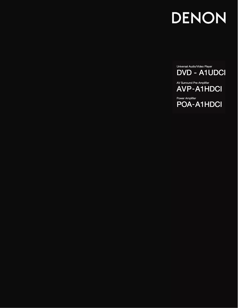 Page 1 de la notice Manuel utilisateur Denon POA-A1HDCI
