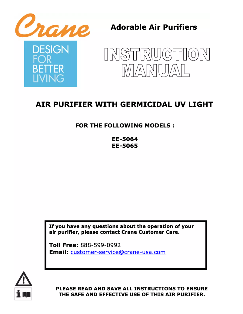 Page 1 de la notice Manuel utilisateur Crane EE-5065