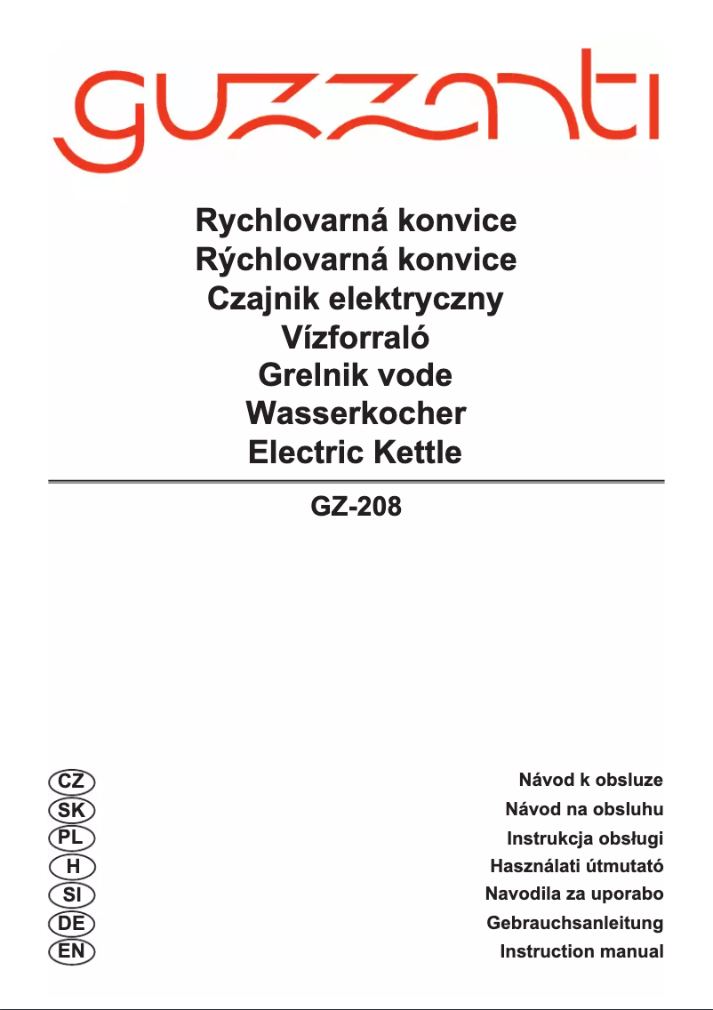 Page n°1 - Manuel utilisateur Guzzanti GZ-208