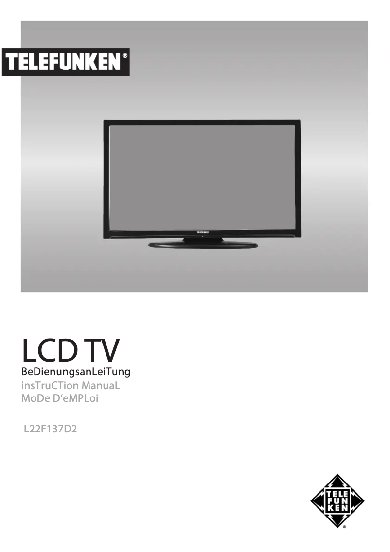 Page n°1 - Manuel utilisateur Telefunken L22F137D2