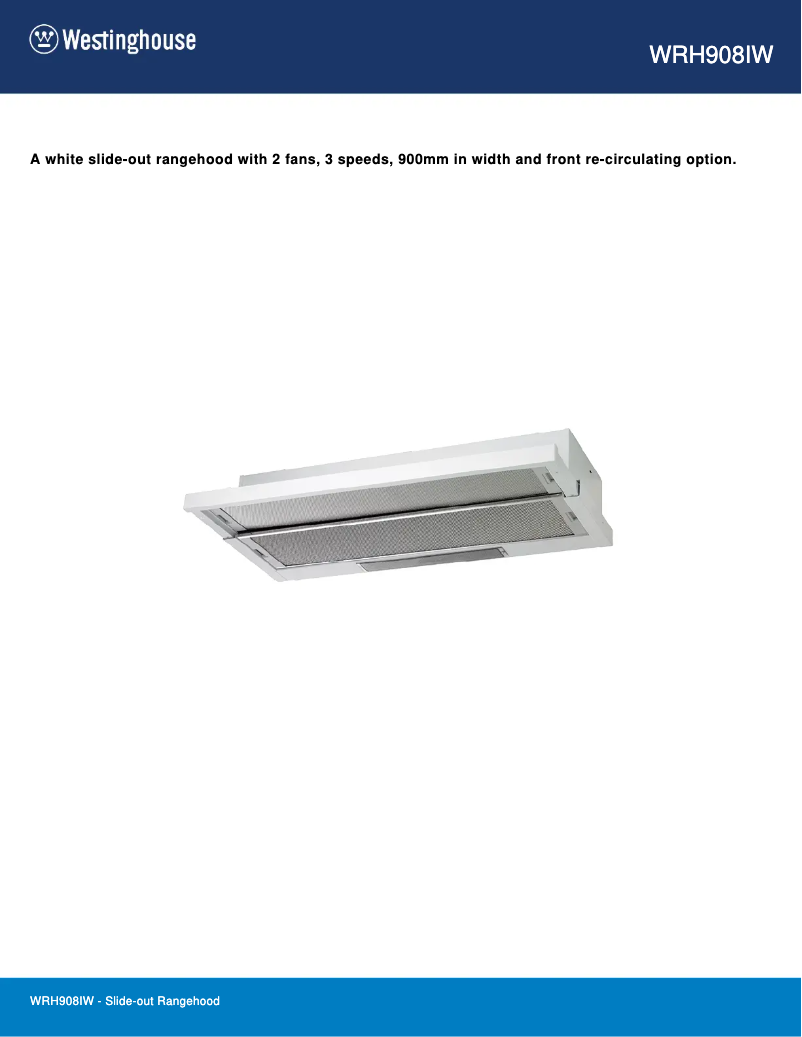 Page n°1 - Fiche technique Westinghouse WRH908IW
