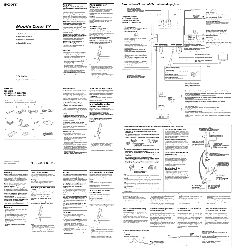 Image de la première page du manuel de l'appareil XTL-W70