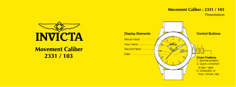 Page 1 of the manual User Manual Invicta Pro Diver 14652